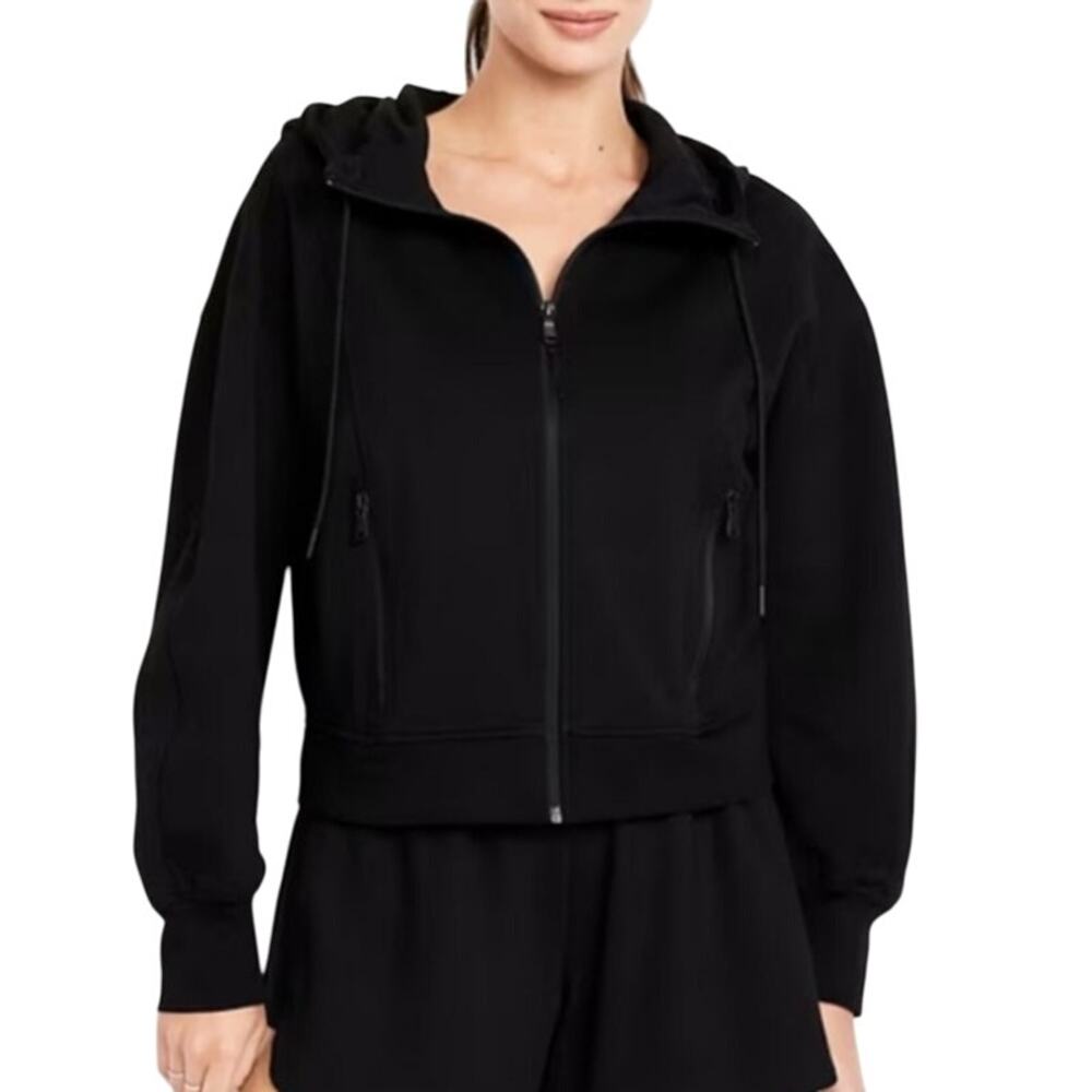 Old Navy Active Dynamic Fleece Zip Up Sweatshirt Hoodie XL Black Athleisure